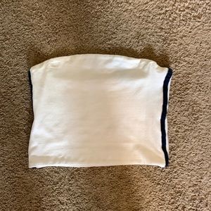 Brandy Melville tube top white with blue stripe